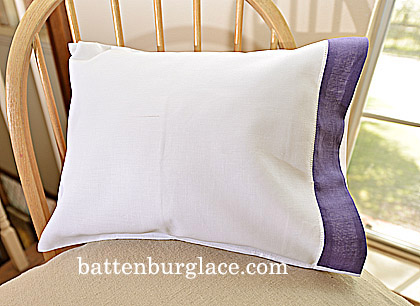 Hemstitch Baby Pillowcases, Purple color border, 2 cases